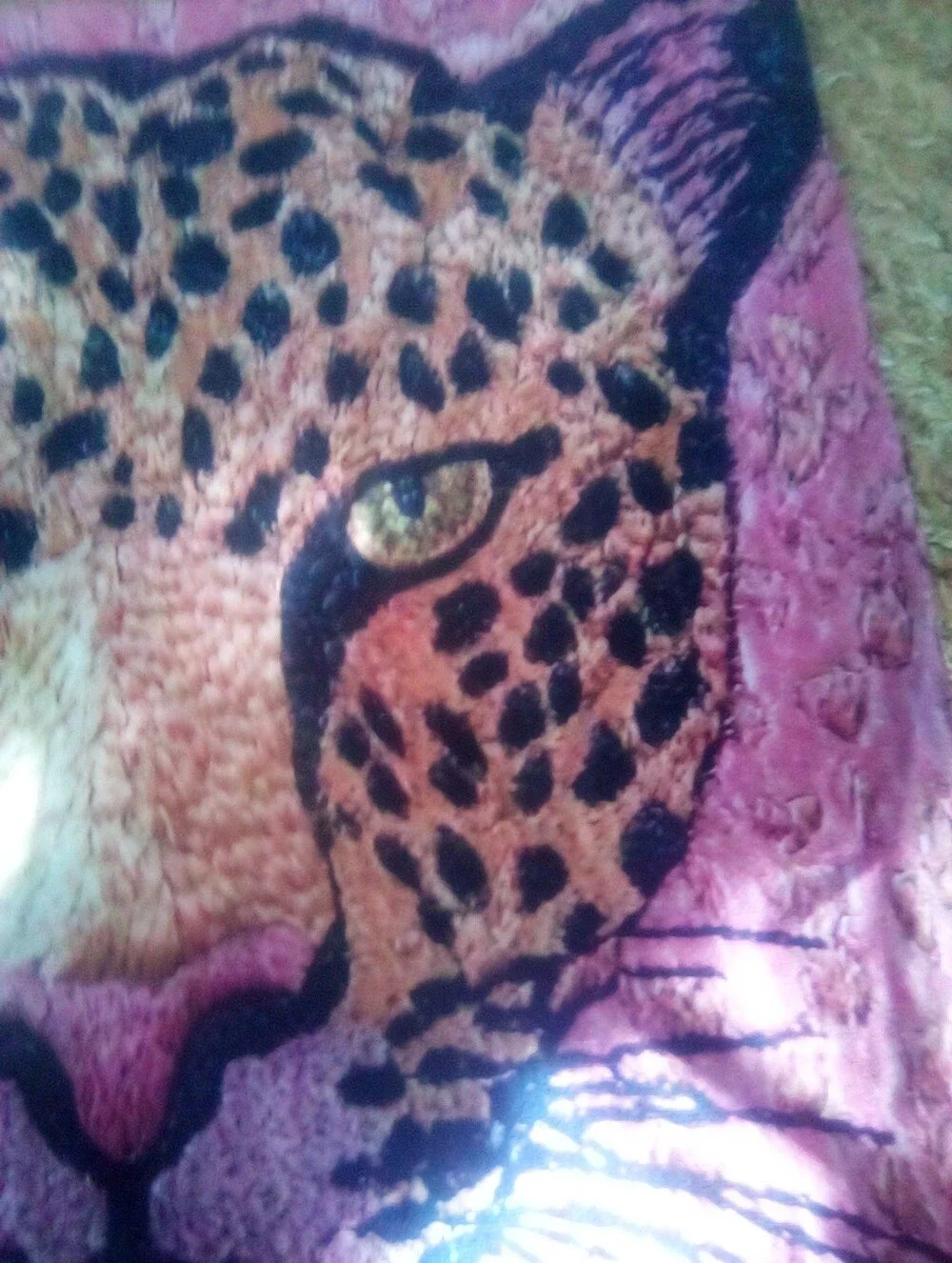 Leopard Face Accent Pillow Cover - Pink and Tan